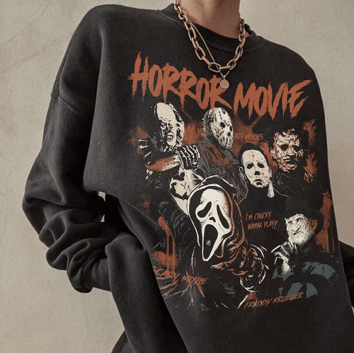 Vintage Halloween Horror Movie Sweatshirt, Scream Sweatshirt, Michael Myers Halloween Sweatshirt, Halloween Horror Movie Sweatshirt