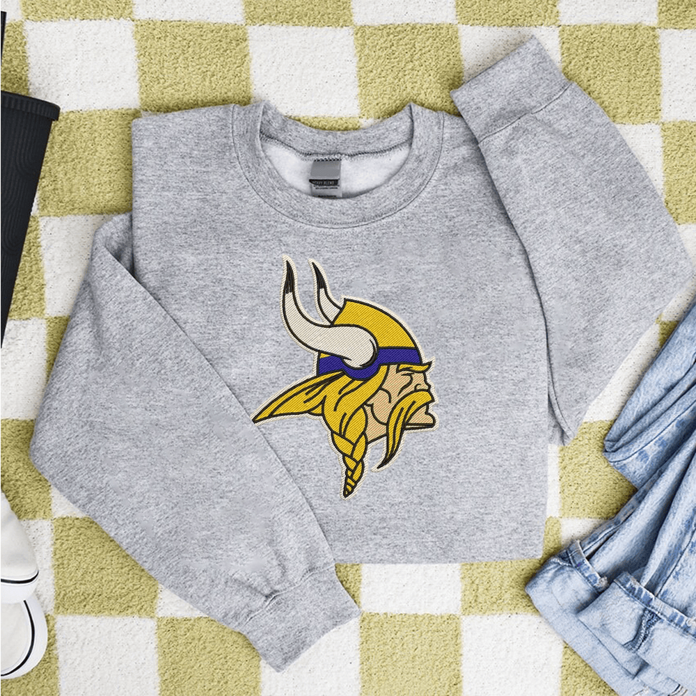 Minnesota Vikings Embroidery Design Minnesota Vikings NFL Sport Embroidered t shirt Hoodie Sweater