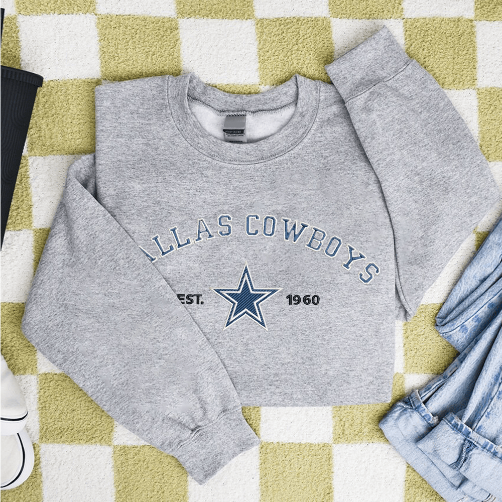 Dallas Cowboys Embroidery Design Dallas Cowboys NFL Sport Embroidered t shirt Hoodie Sweater
