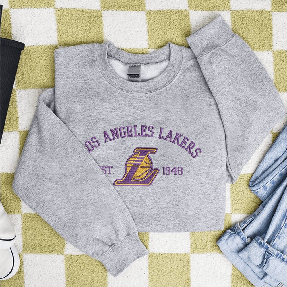 Los Angeles Lakers Embroidery Designs NBA Embroidery NBA Lakers Embroidered t shirt Hoodie Sweater