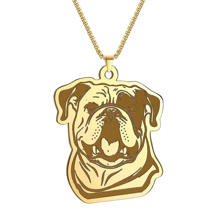 English Bulldog Pendant Necklace Women Men Jewelry