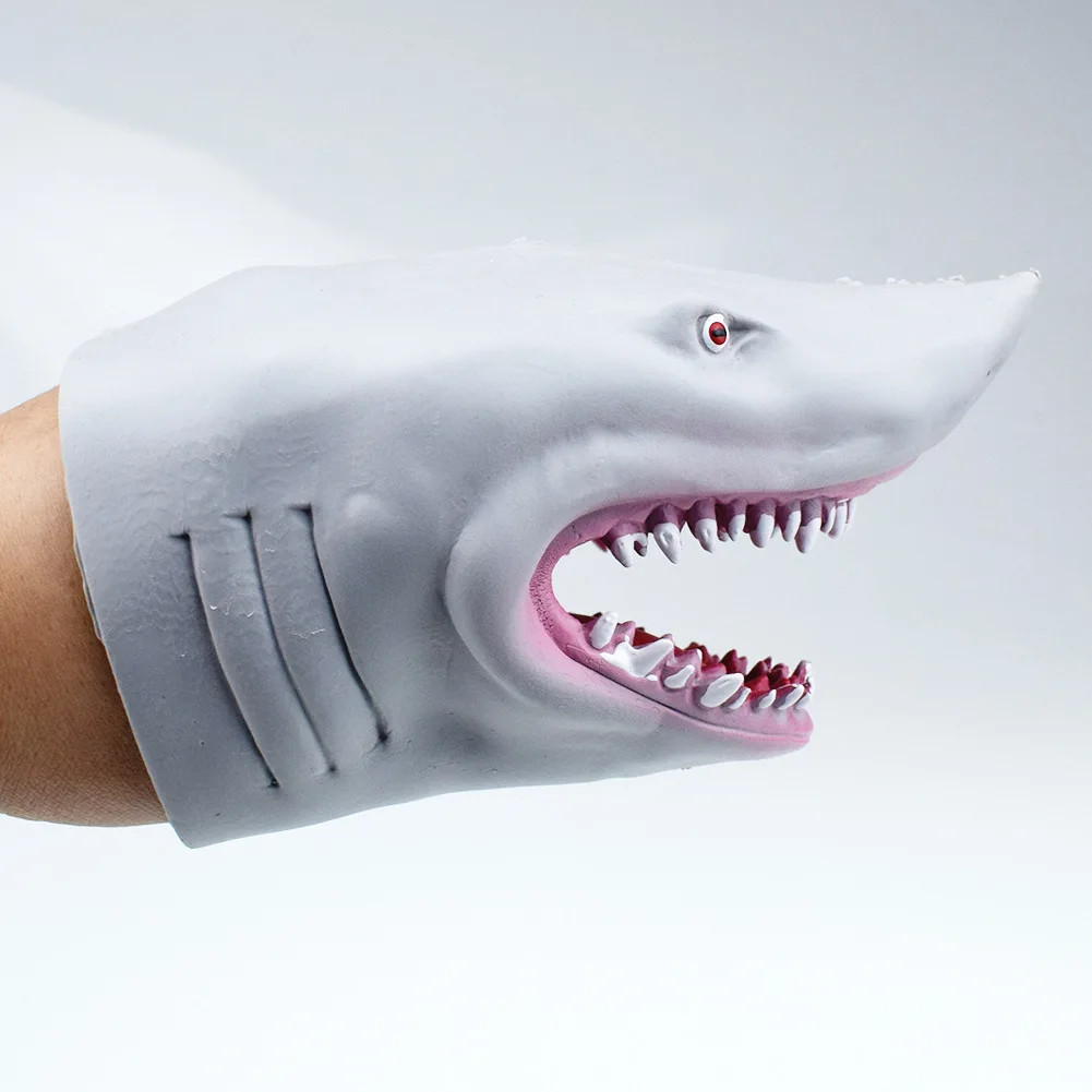 Shark Puppet Model Children's Toys Shark Model Cute Hand Puppets Holiday Fun Rubber Glove ...