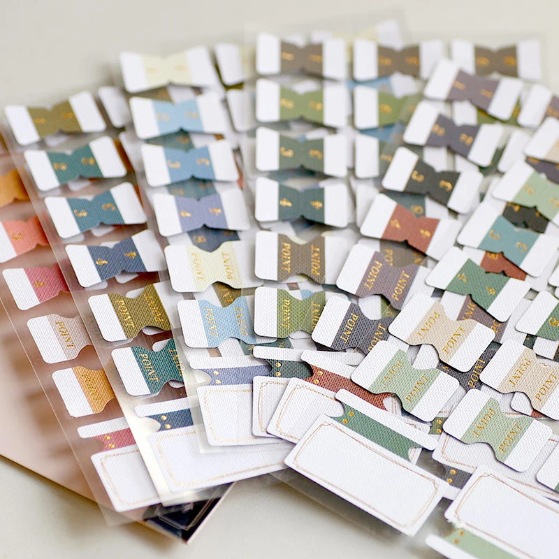 6 Sheets Notebook Index Stickers Vintage Journal Planner Label Flags C ...