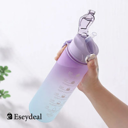 Sports water bottles with long straws