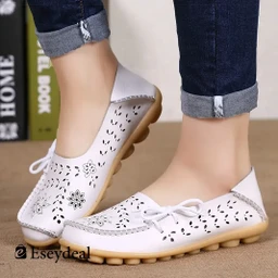 2023 women's leather breathable support flat shoes