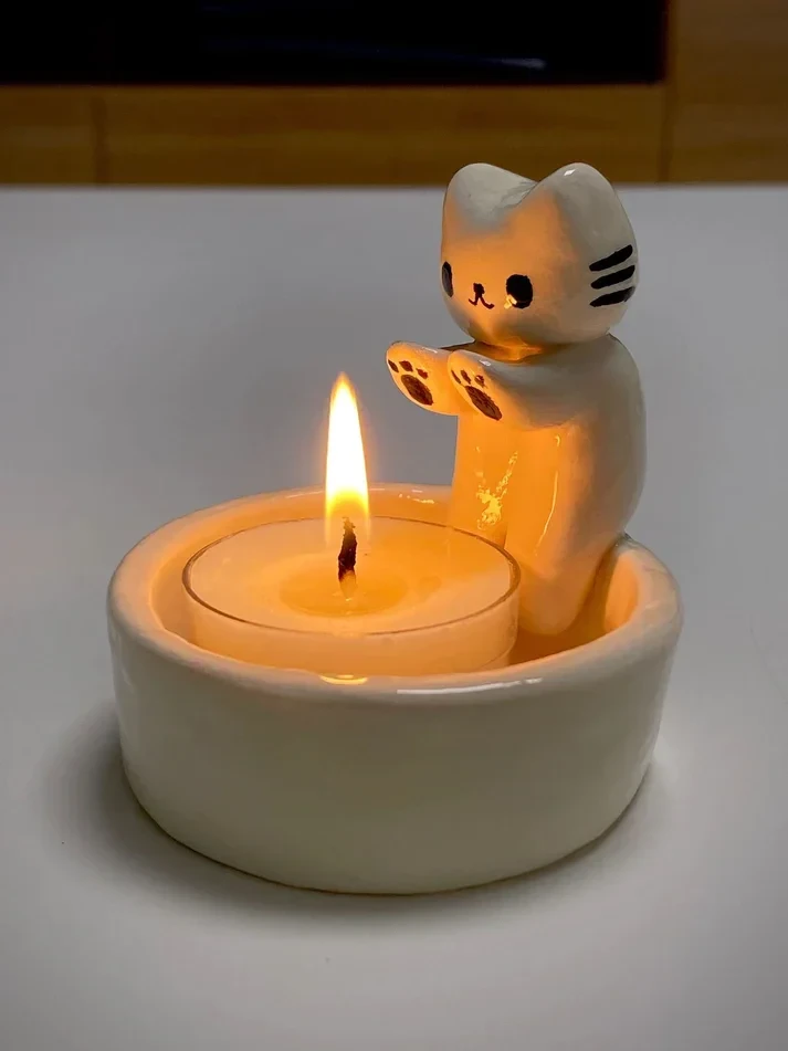 Cute Cat Candle Holder