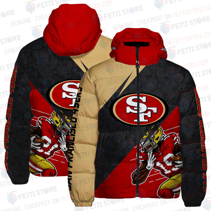 San Francisco 49ers Retro Pattern Unisex Puffer Jacket Down Jacket ...
