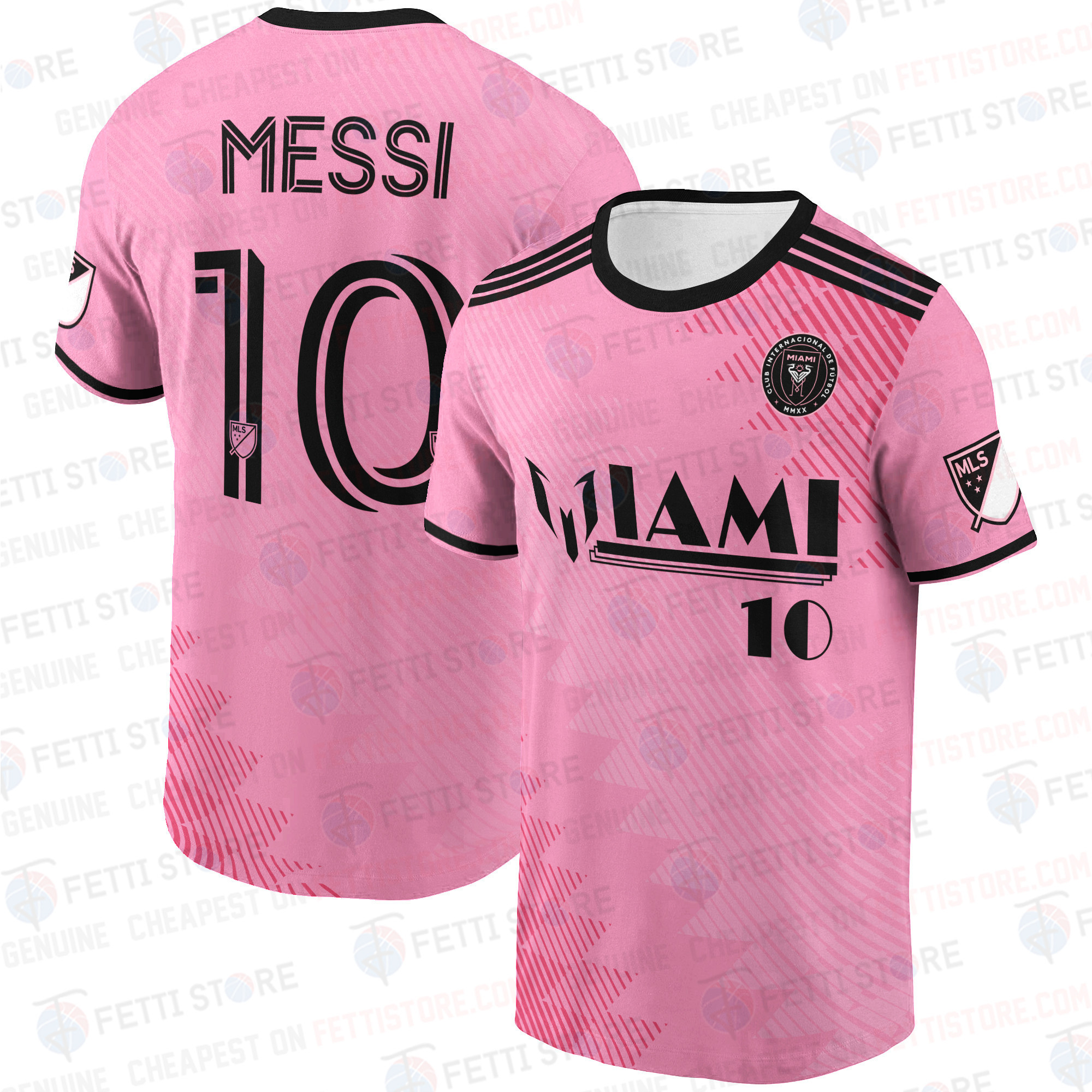 Pink Messi Jacket Lionel Messi MLS Miami Pink Pattern 3D T-Shirt - Sports Apparel ...