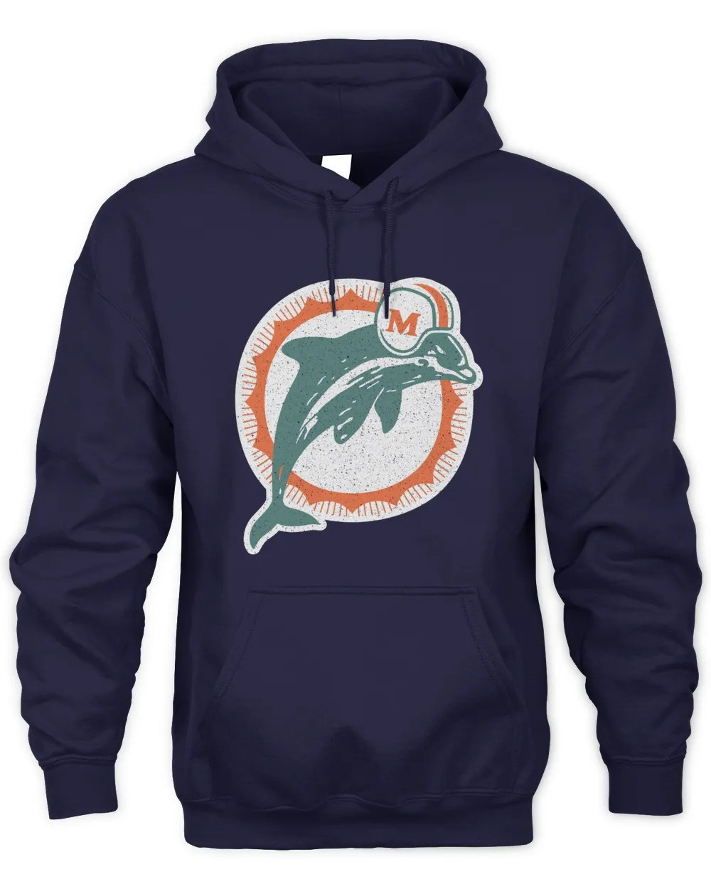 NFL Miami Dolphins Logo Navy Pullover Hoodie - Power Wy
