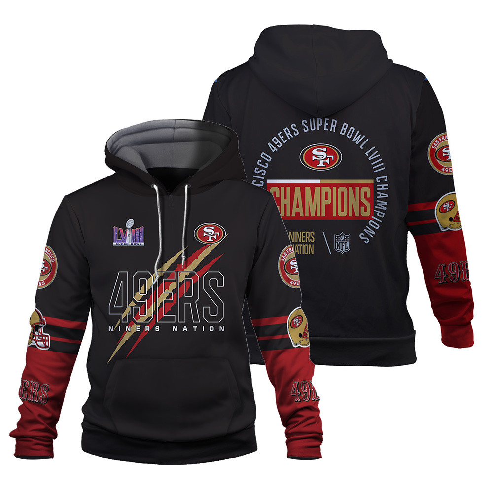 Niners Merchandise San Francisco 49ers Super Bowl LVIII Champions NFL Niners Nation 3D Pr ...