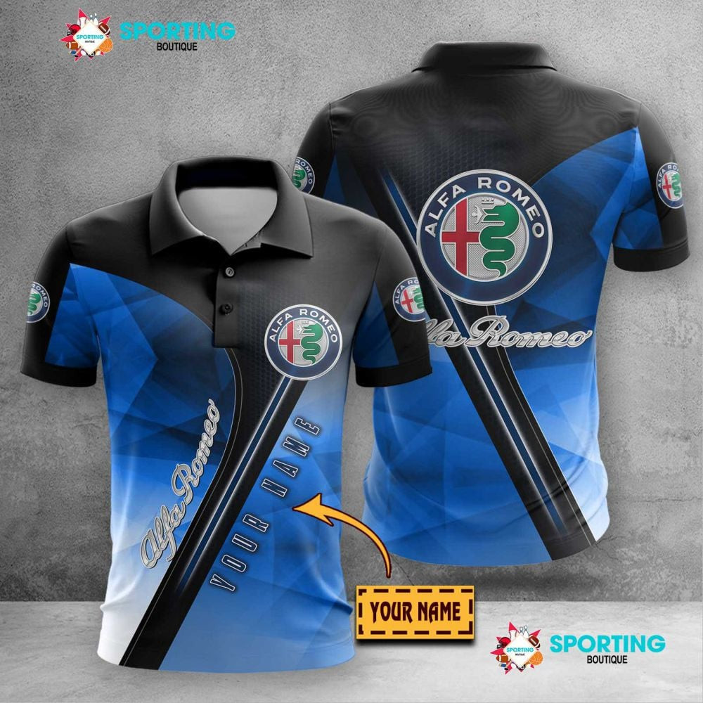 Custom Name Alfa Romeo Logo Hexagon Pattern Signature Color Printed 3D ...