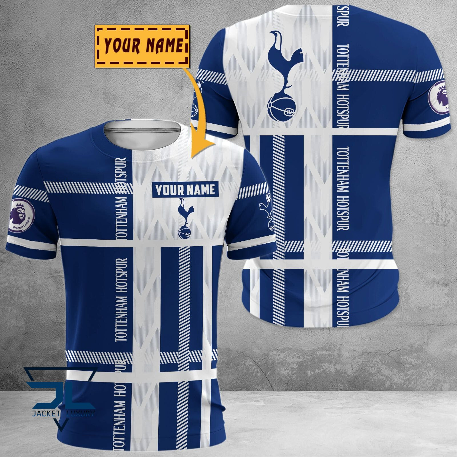 Tottenham Pattern Custom Name Tottenham Hotspur F.C Team Color Plaid Pattern 3D T-Shirt ...