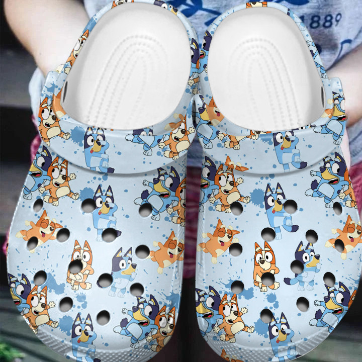 Bluey And Bingo Playing Time Blue Classic Clogs Shoes - Sports Apparel ...