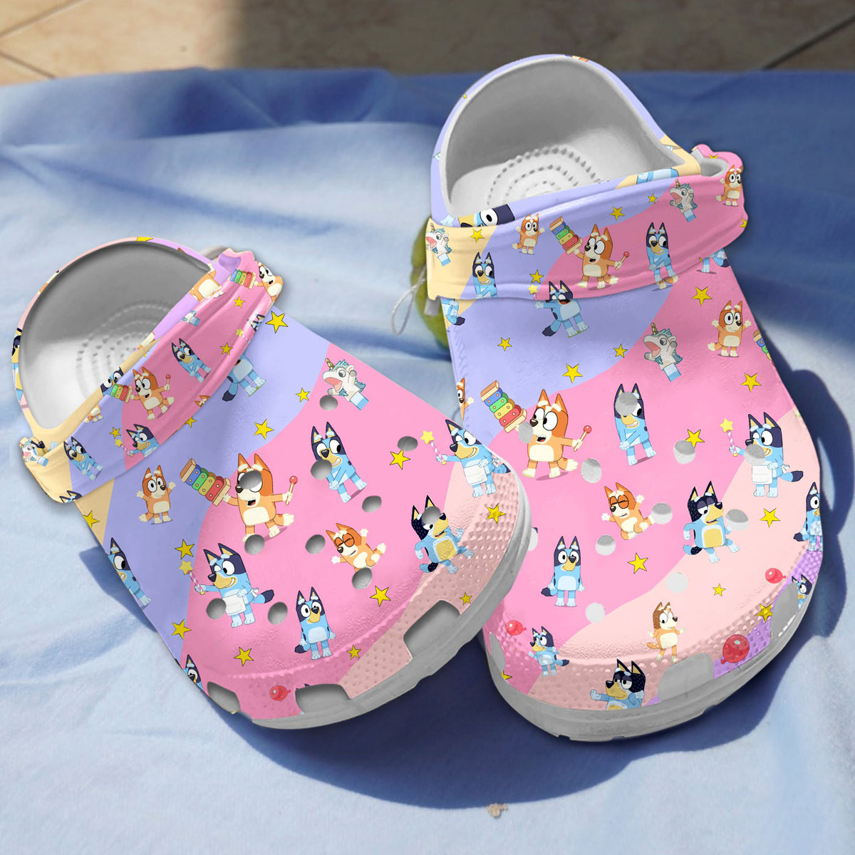 Bluey And Bingo Time To Relax Colorfull Rainbow Color Classic Clogs S ...