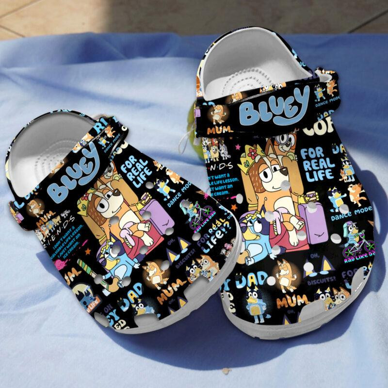 Bluey And Bingo We Are Kings For Our Real Life Black Classic Clogs Sh ...