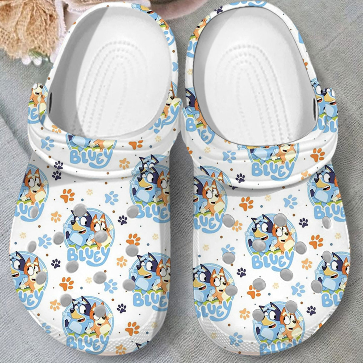 Bluey And Bingo Lightweight And Soft White Classic Clogs Shoes - Sports ...