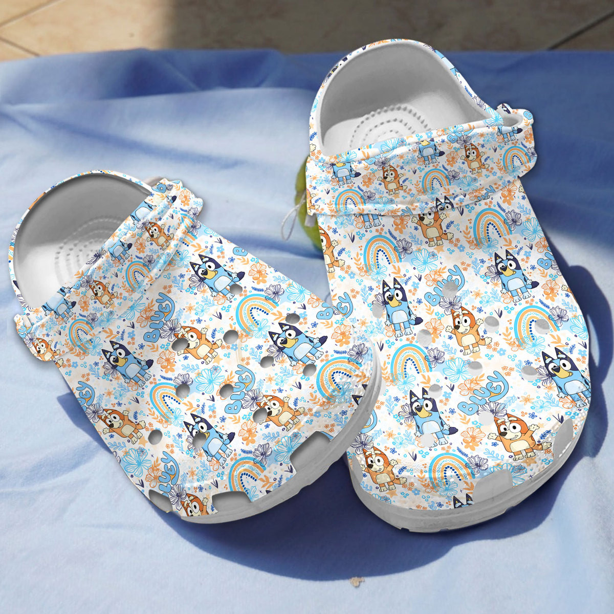 Bluey And Bingo Lightning Of Game Lands White Classic Clogs Shoes ...