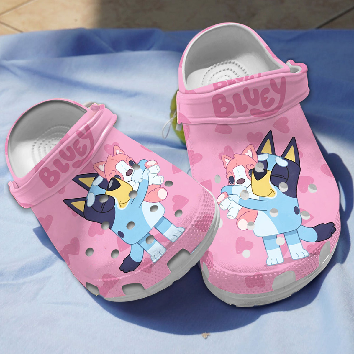 Bluey And Bingo Teddy Love Heart Pink And Green Colorway Classic Clog ...