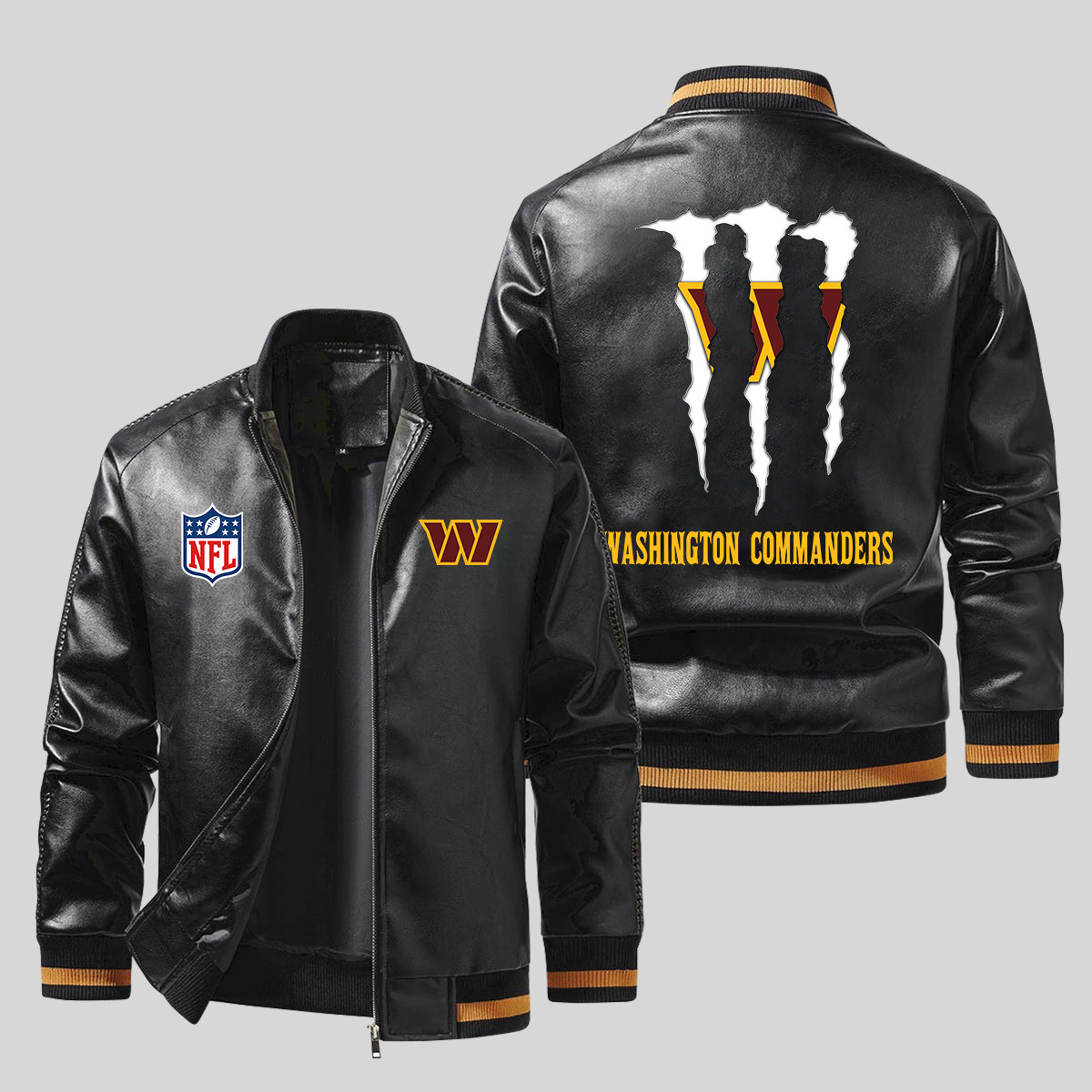 Washington Comanders Scratch Washington Commanders NFL Team Logo Monster Scratch Pattern Black 2D ...