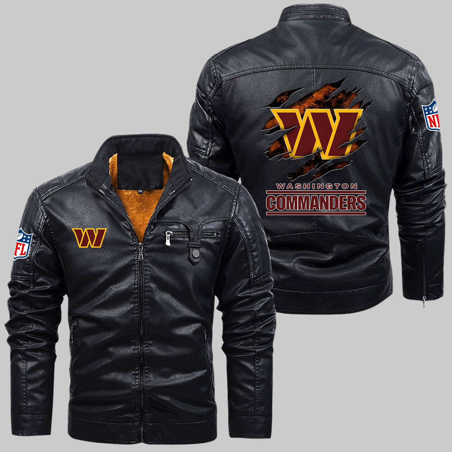 Washington Comanders Scratch Washington Commanders NFL Team Logo Scratch Pattern Black 2D Motorcycle ...