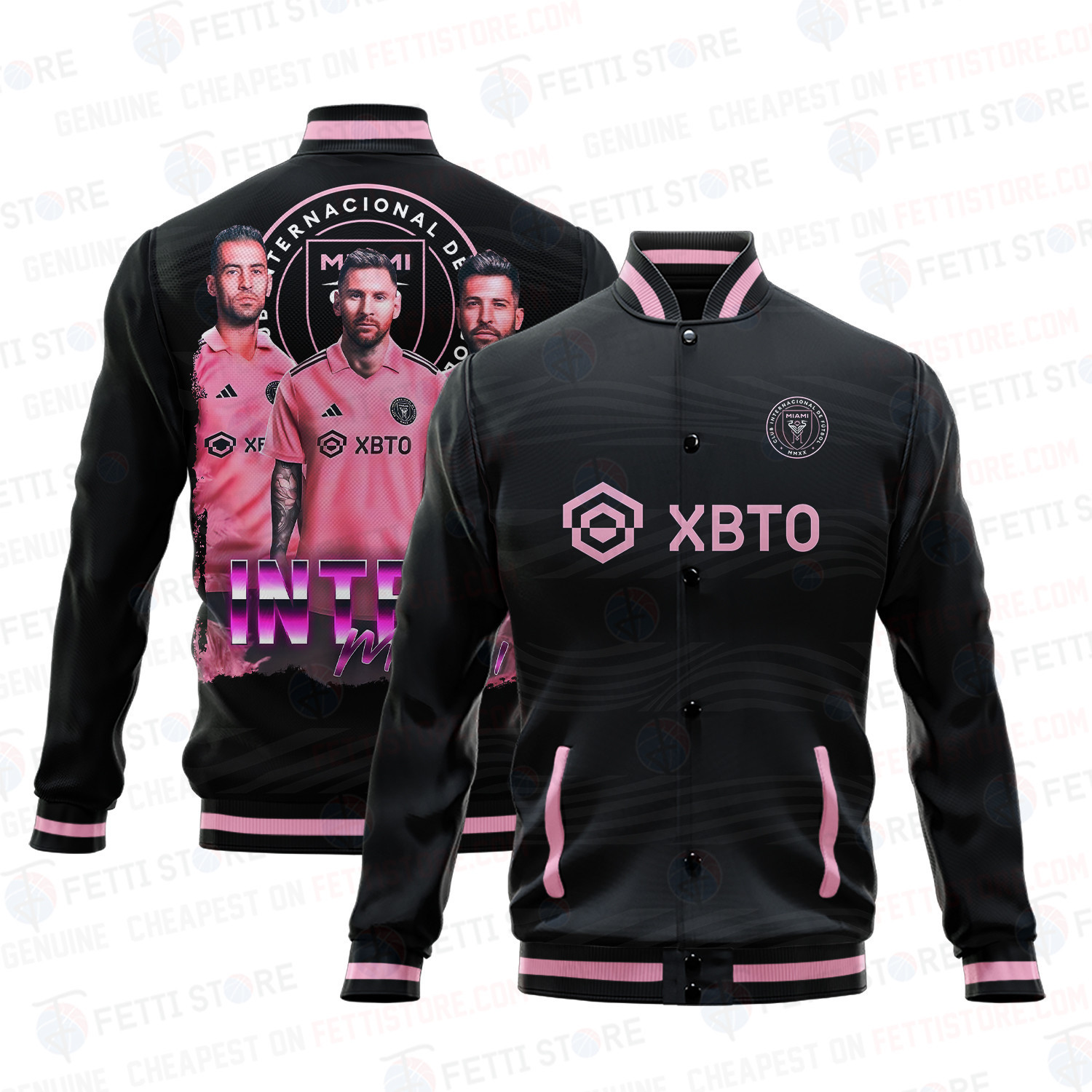 Pink Messi Jacket Messi Busquets Alba Inter Miami Varsity Jacket - Sports Apparel ...