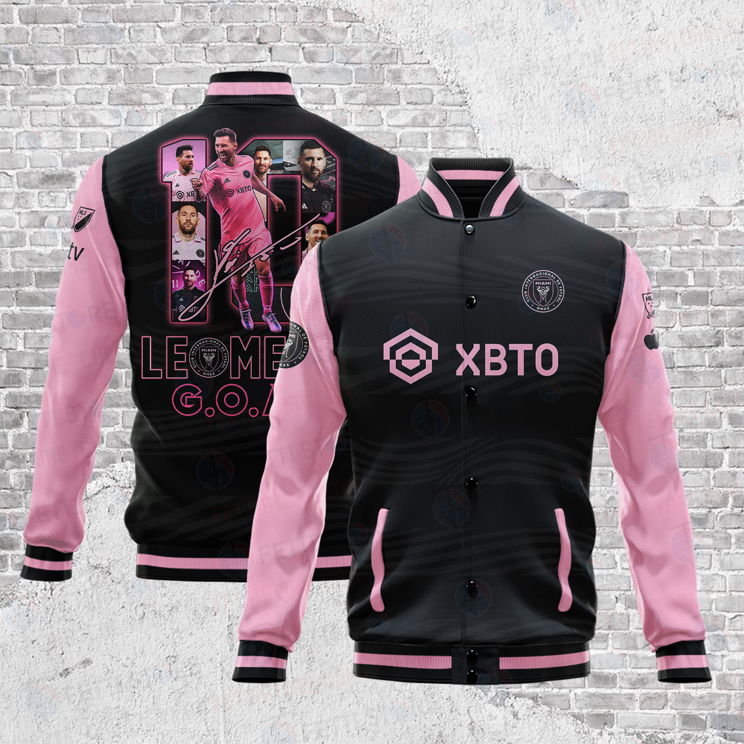 Pink Messi Jacket Lionel Messi Goat Inter Miami Varsity Jacket - Sports Apparel, Sneaker ...