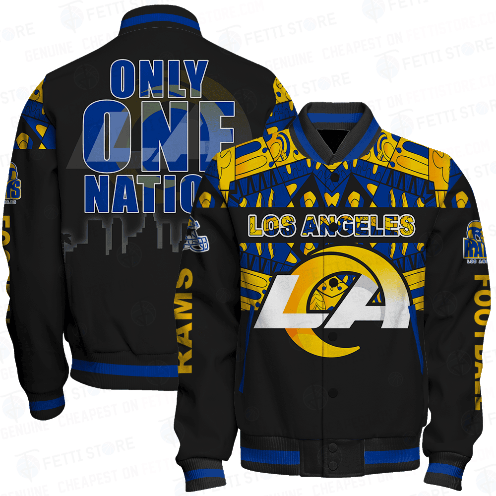 Los Angeles Rams Only One Nation Print Varsity Jacket - Sports Apparel ...
