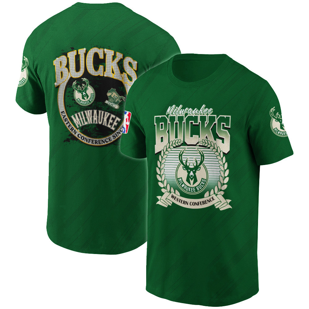 Milwaukee Bucks NBA Playoffs New Design Basketball Pattern 3D T-Shirt ...