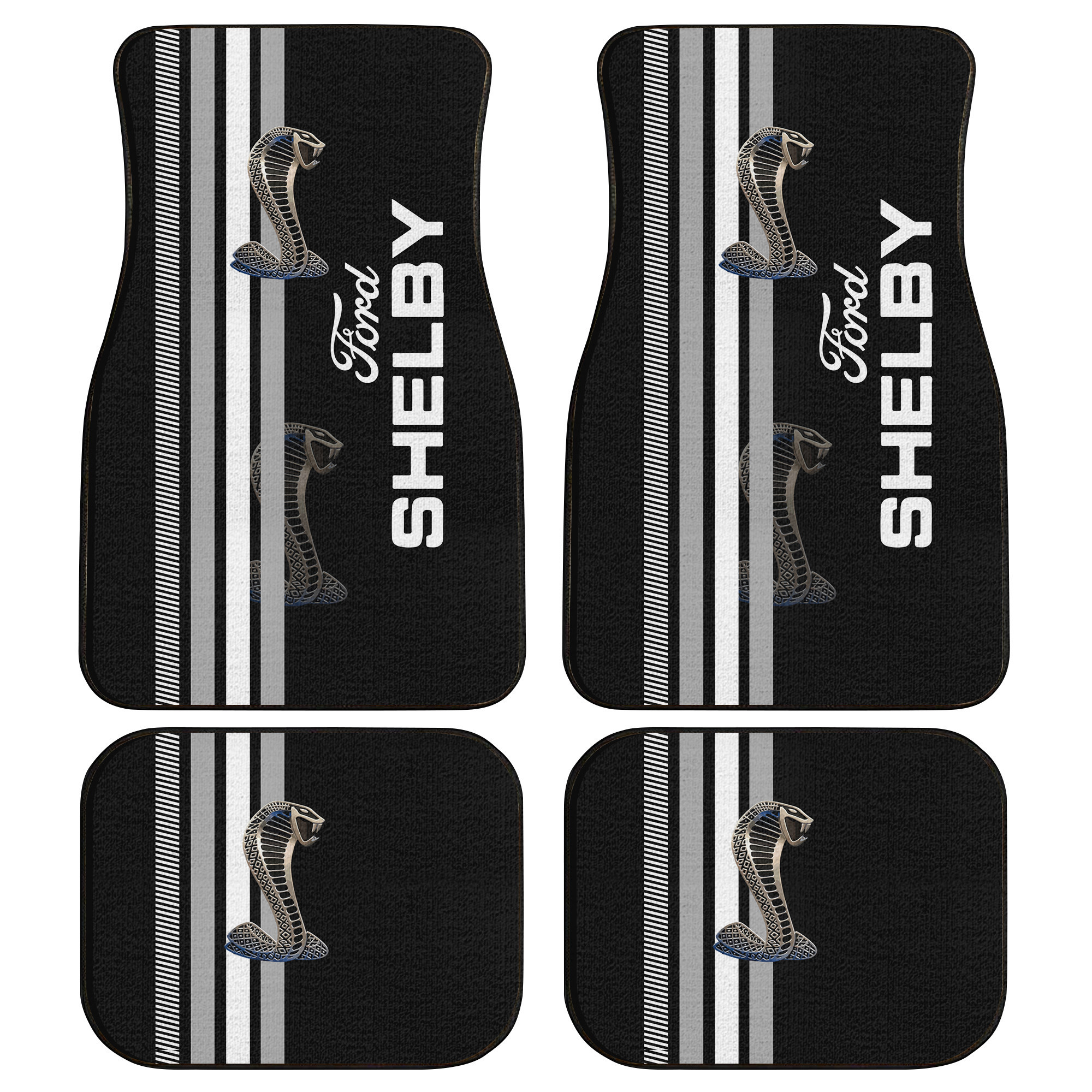 Ford Shelby Racing Stripe Car Floor Mats - Sports Apparel, Sneaker ...