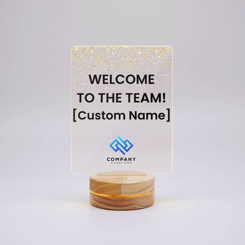 Welcome - Acrylic Lamp - Name & Logo