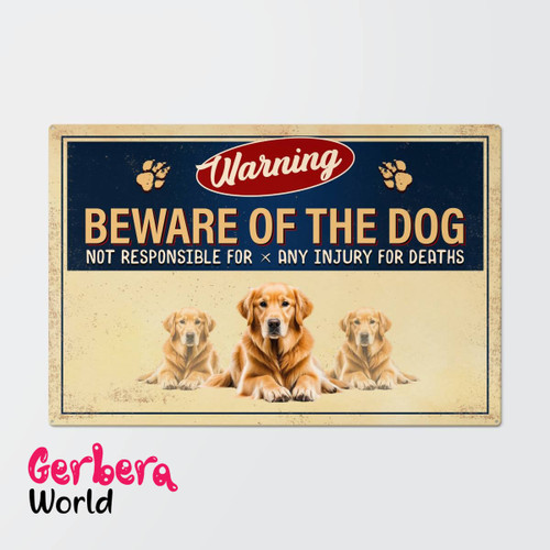 Golden Retriever Landscape Metal Sign