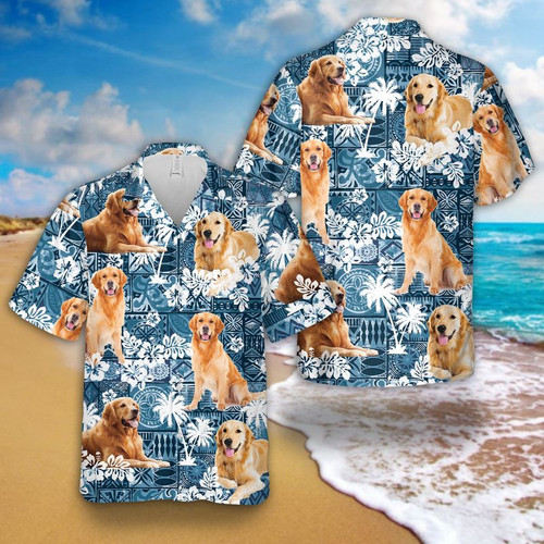 Premium Golden Retriever Hawaiian Shirt - Dog Lover's Tropical Style