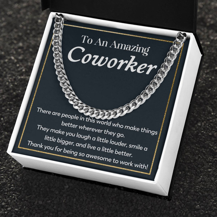 To An Amazing Coworker - Cuban Chain Necklace Gift Set