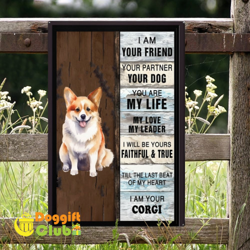 Corgi Portrait Metal Sign