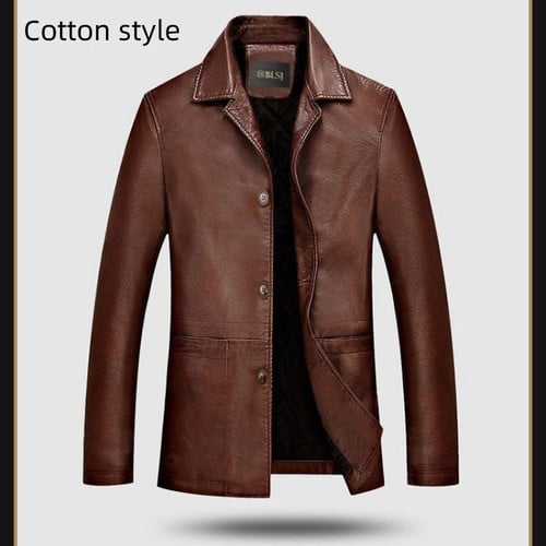 Men's Clothing For Middle-aged Dad Solid Color Polo Collar Coat