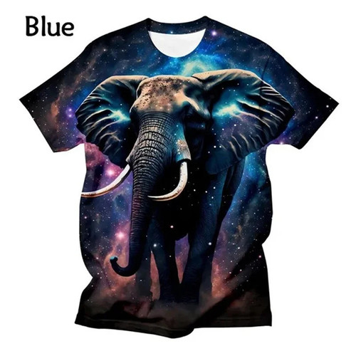Elephant 3D Printed T-shirt New Hip-hop Funny Personality Fashion Short-sleeved Top Cool Graphic Tee T-shirt Plus Size Xs-4xl