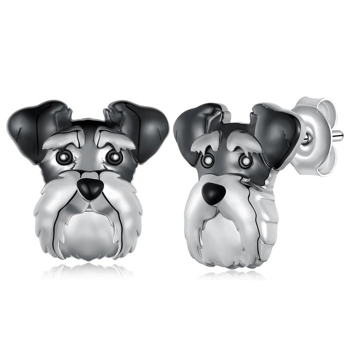 Schnauzer Earrings Exquisite Women's Cartoon Pet Dog Memorial Jewelry