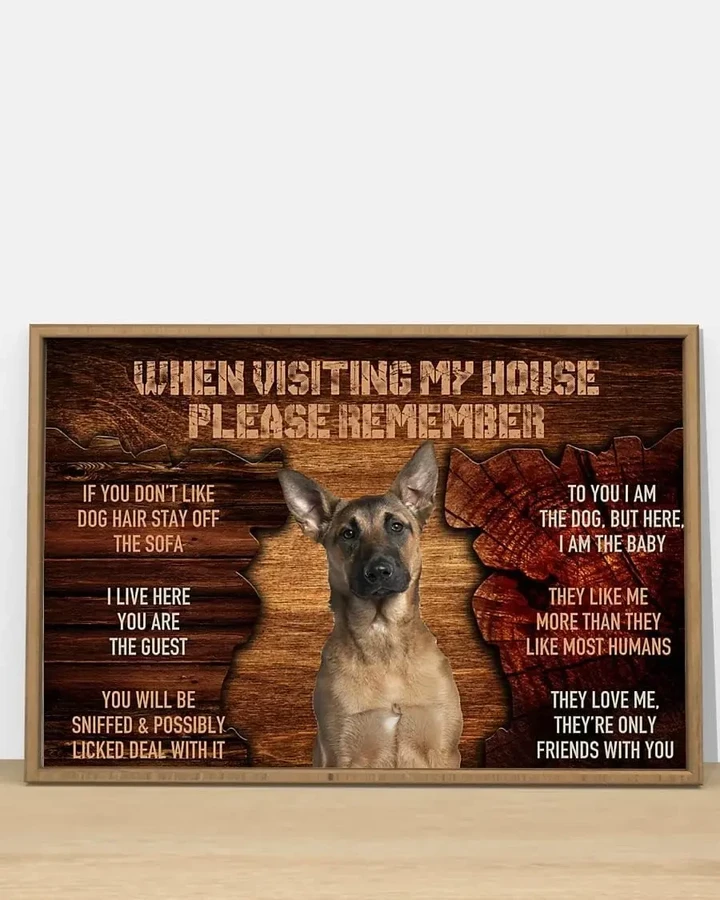 Belgian Malinois Visiting My House Aluminum Vintage Sign Tin Sign