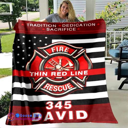 Firefighter Blanket Gift for Men Dad Husband Son Boyfriend Blanket