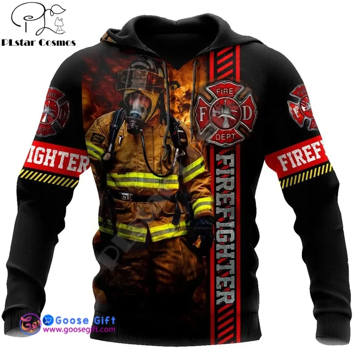 Brave Firefighter 3D All Over Printed Unisex Hoodie Men Sweatshirt