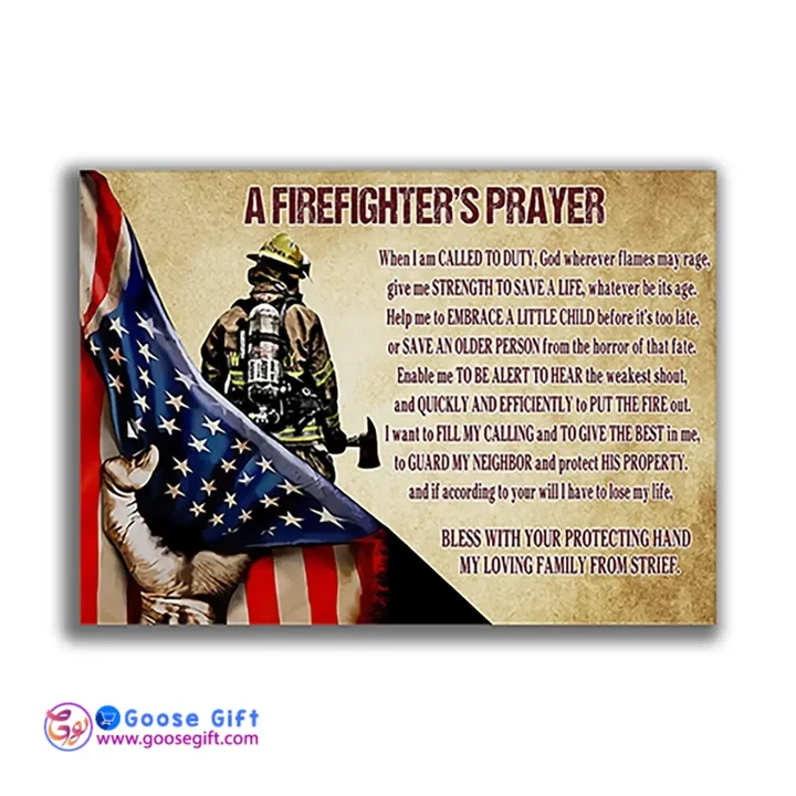 Firefighter Prayer Poster Canvas