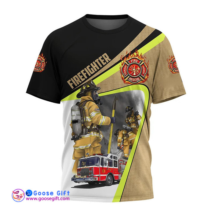 Firefighter Graphic 3D Print Men T-Shirts for Men