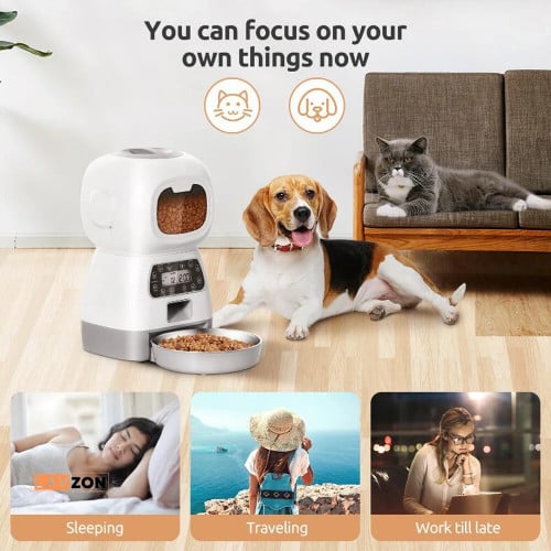 3.5L Automatic Pet Feeder For Cats WiFi Smart Swirl Slow Dog Feeder With Voice Recorder Large Capacity Timing Cat Food Dispenser