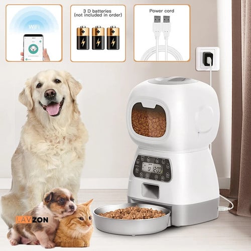 Wifi Remote APP Controll Pet Automatic Feeder Robot Type Intelligent Timing Quantitative Feeding Dispenser Cat Dog Feeding Bowl
