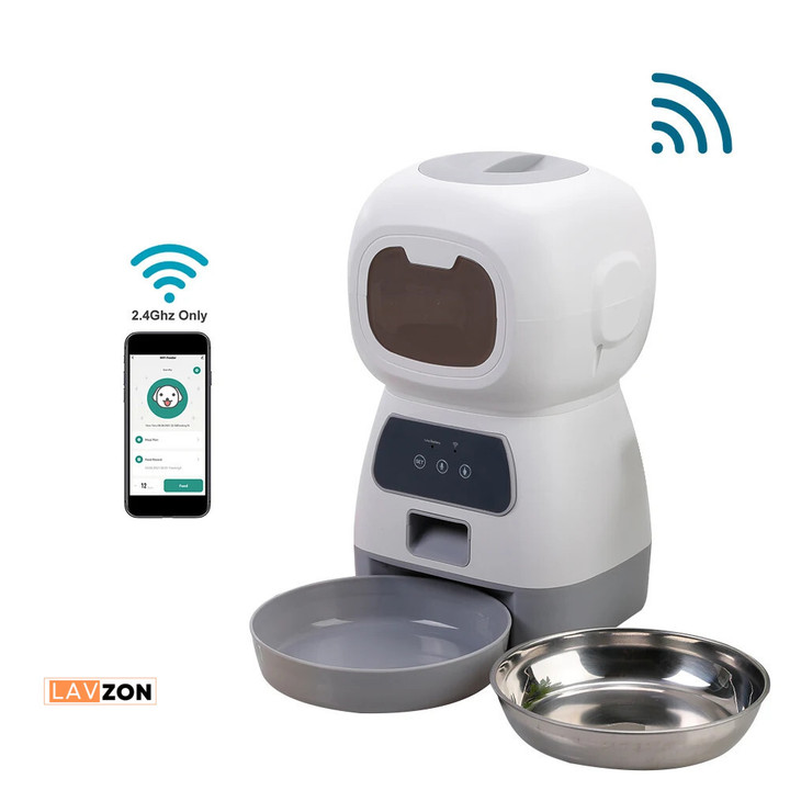 3.5L Automatic Pet Feeder For Cats WiFi Smart Swirl Slow Dog Feeder With Voice Recorder Large Capacity Timing Cat Food Dispenser