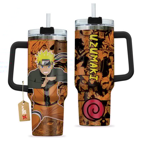 Uzumaki Naruto Anime Custom Stanley Quencher 40oz Stainless Steel Tumbler With Handle