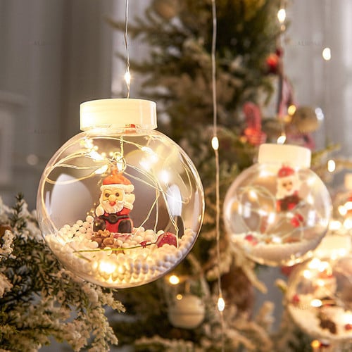 LED Christmas String Light Ball Santa Claus Ornament