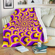 Yellow Hive Moving Optical Illusion Sherpa Fleece Blanket Gifts For Family, For Couple
