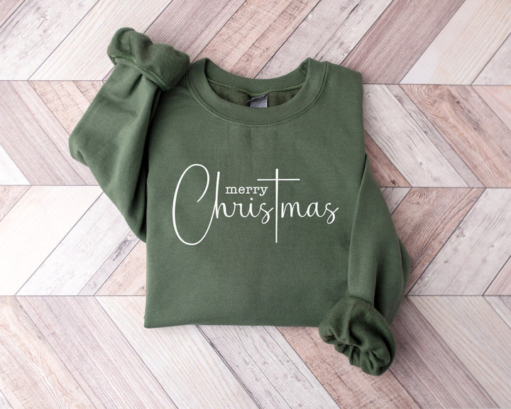 Christmas Crewneck Sweatshirt, Merry Christmas Sweatshirt, Christmas Sweater, Women Christmas Sweater, Merry and Bright Shirt, Xmas Tshirt