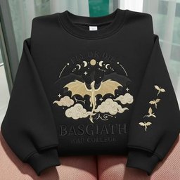 Fourth Wing Embroidered Sweatshirt, Fly Or Die Basgiath War College Embroidered Hoodie, Normal Version